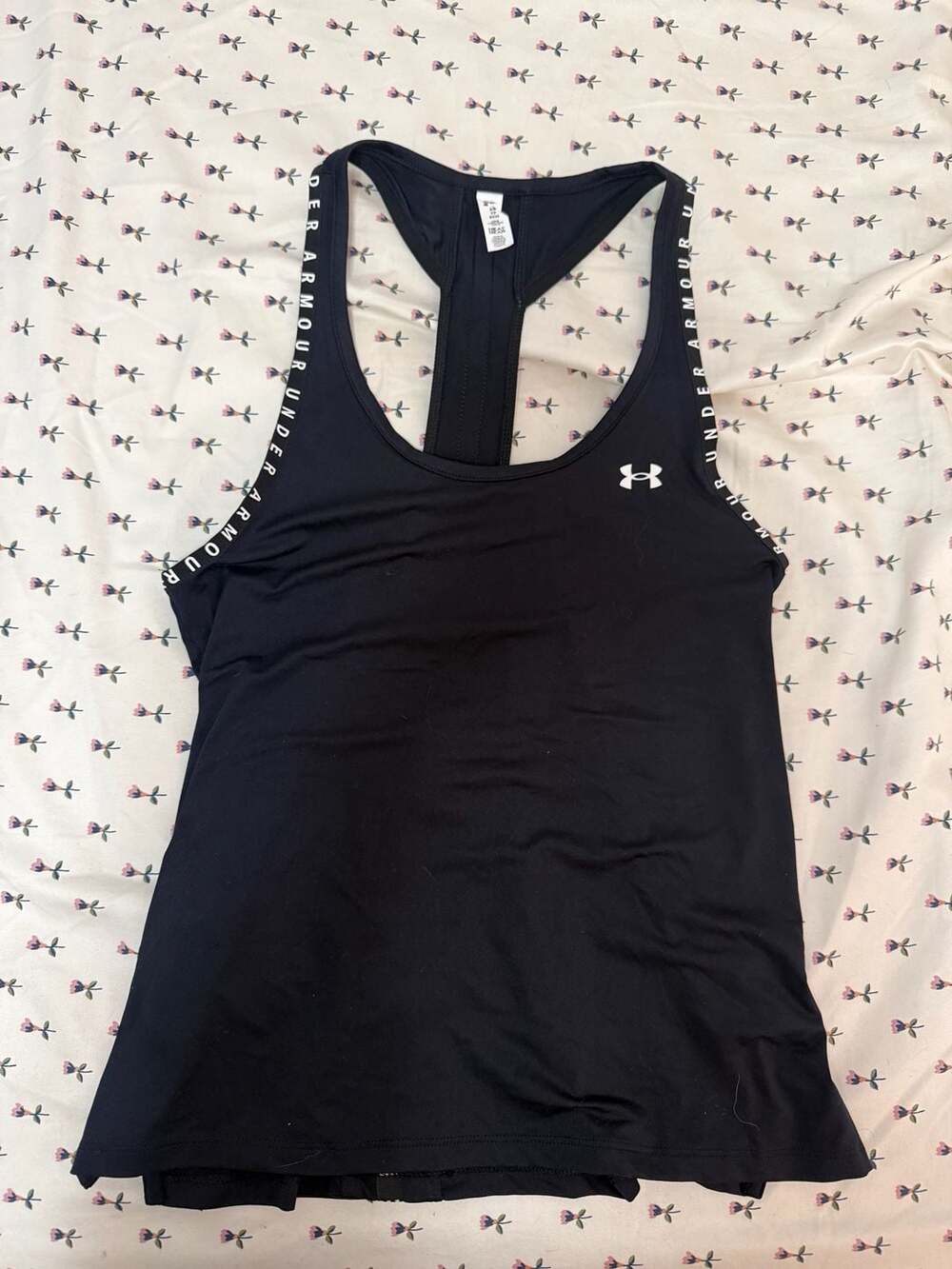 Under Armour Women's Black Knockout Graphic Logo HeatGear Tank Top Size XS